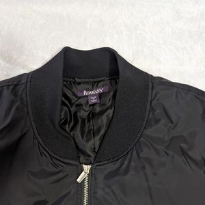Roaman's black nylon puffy bomber jacket size 26/28 WARM!
